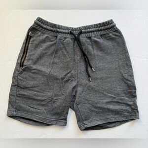 21Men Drawstring Shorts Zip Pockets Gray Size S